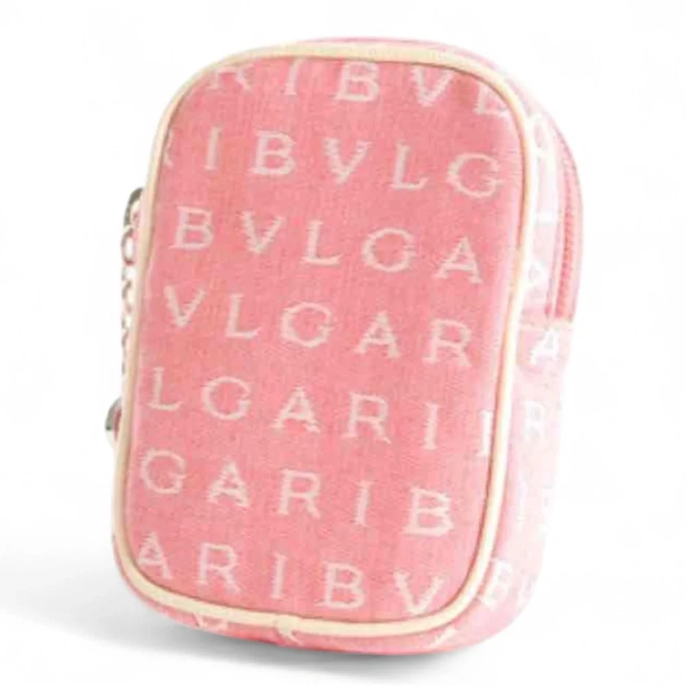 Bulgari Pink Logo Cosmetic Pouch